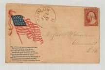 Mrs. Hacob W. Sanborn - Claremont, NH, 1861c Flag of the free heart's hope and home, Perkins Collection 1861 to 1933 Envelopes and Postcards